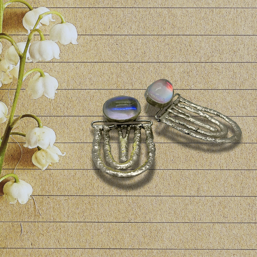Boho Moonstone Dangles Earning