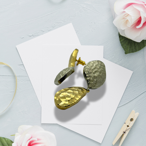 Dual Texture Dangles Earrings