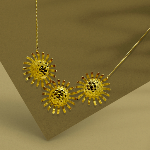Retro Sunshine Studs Necklace